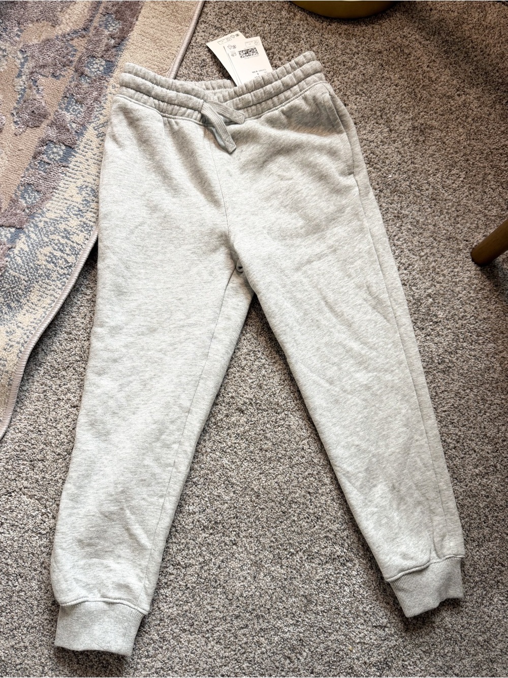 Kids Light Gray Sweats Jogger Pants NEW 8-9 years